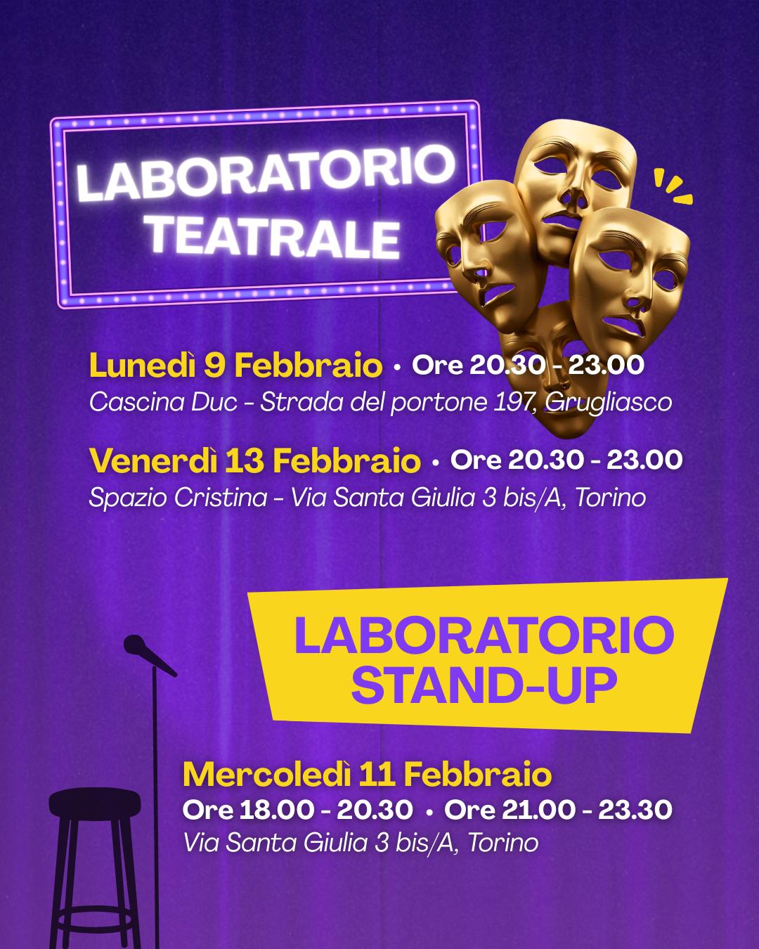 corsi di teatro e stand up comedy a Torino e grugnisco